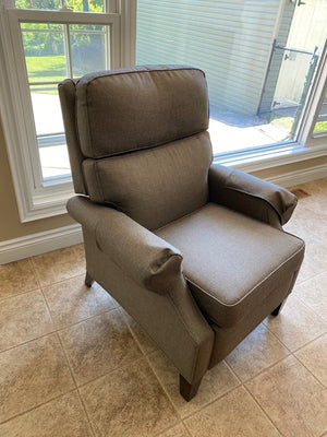 Vogel by Chervin Custom Crafted Grey Upholstered Reclining Chair