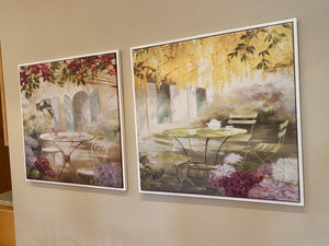 Pair of Floral Wall Art by F de Villeneuve