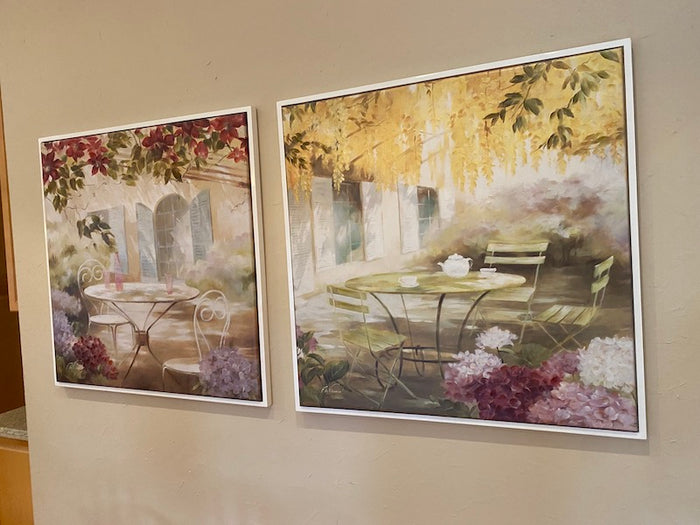 Pair of Floral Wall Art by F de Villeneuve