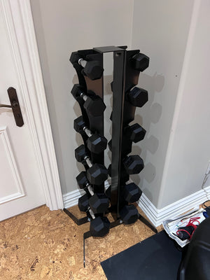 Dumbbell Rack + 6 Pairs of Dumbbells (150 lbs total)