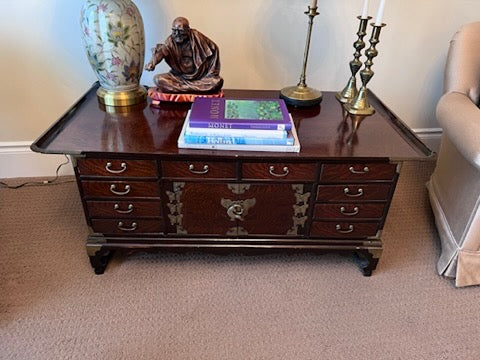 Unique Chinoiserie Style Chest with Drawers