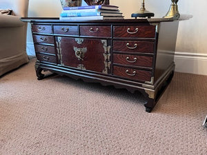 Unique Chinoiserie Style Chest with Drawers
