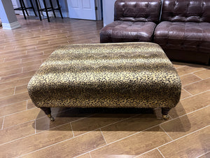 Cheetah Print Ottoman on Casters