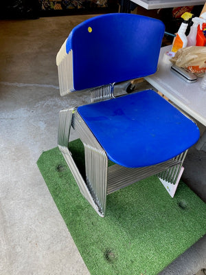 SET OF 14 VINTAGE Stacking CHAIRS BY MAX STACKER FOR STEELCASE