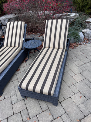 3 Wicker Outdoor Patio Chaise Loungers with Sunbrella Cushions