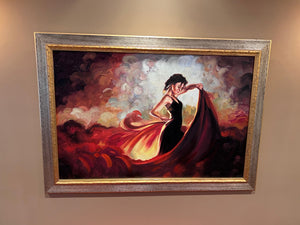 Oil Painting- Abstract Girl w/Fire
