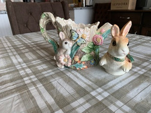Fitz & Floyd Woodland Spring Bunny/Deer Teapot and Lid