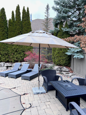 Treasure Garden 9ft' MARKET UMBRELLA - HEATHER BEIGE with O'Bravia Fabric (Retail $850)