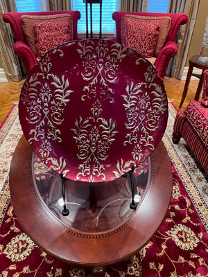 Red Decorative Plate on Stand