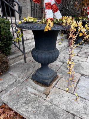 2 Outdoor Cast Iron Planters (39" H)