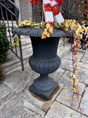2 Outdoor Cast Iron Planters (39" H)