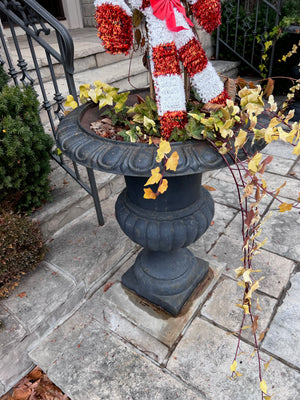 2 Outdoor Cast Iron Planters (39" H)