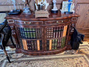 Maitland-Smith Leather Faux Books Cabinet/Sideboard