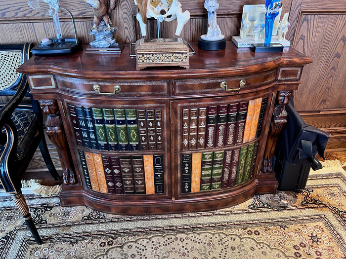 Maitland-Smith Leather Faux Books Cabinet/Sideboard