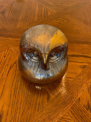 Ceramic Owl Decor with Gold Finish