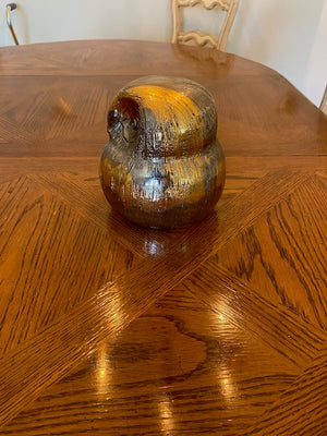Ceramic Owl Decor with Gold Finish