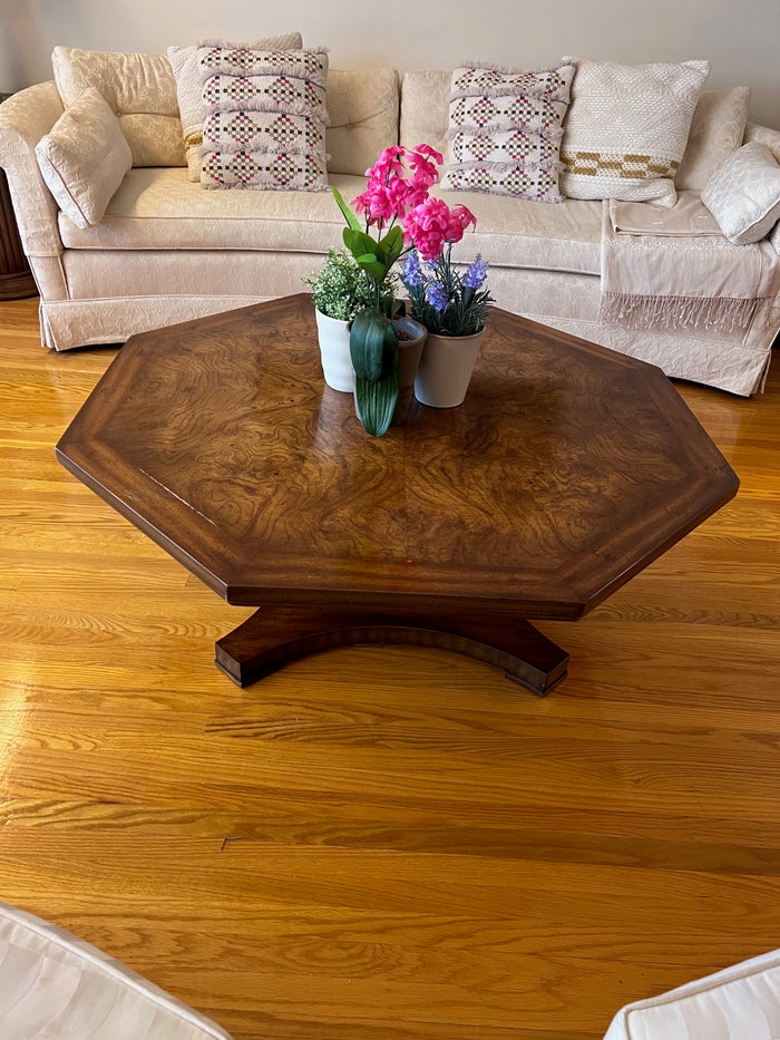 MCM Weiman Octagon Shaped Coffee Table with Pedestal Base
