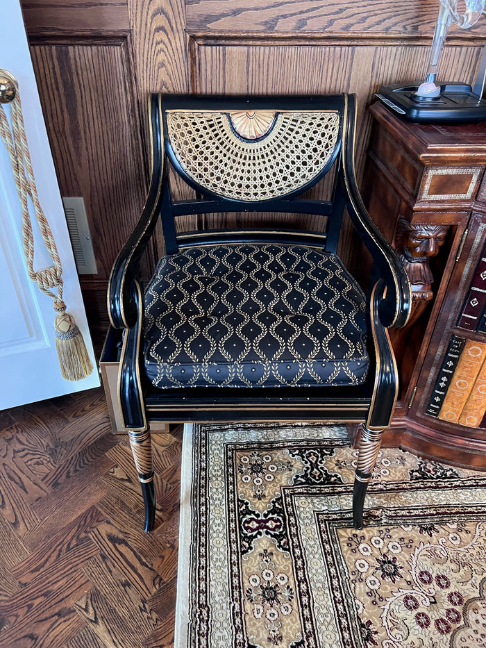 Pulaski Furniture Black Cane Back Armchair