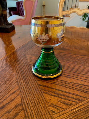 Vintage Wine Glass- Gesetzlich Geschützt- Stein Song Swiss Musical Movement