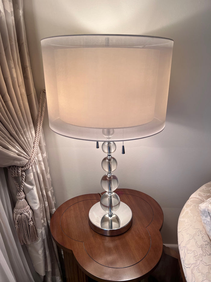 Pair of Modern Acrylic Stacked Balls Table Lamps