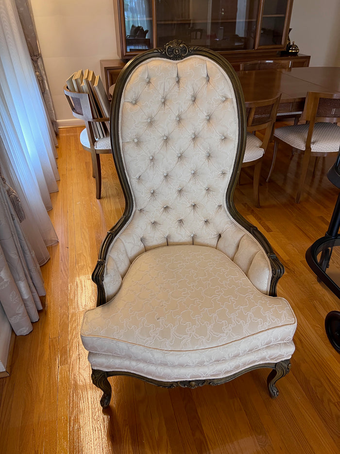 Vintage Tufted High-Back Chair