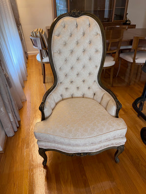 Vintage Tufted High-Back Chair