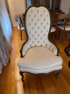 Vintage Tufted High-Back Chair