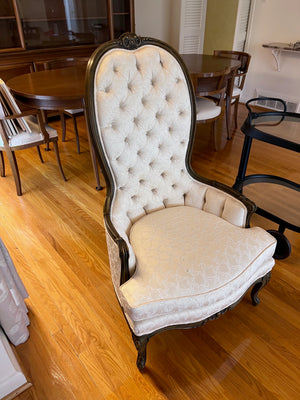 Vintage Tufted High-Back Chair