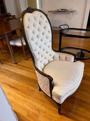 Vintage Tufted High-Back Chair