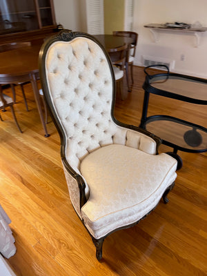 Vintage Tufted High-Back Chair