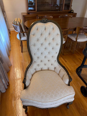 Vintage Tufted High-Back Chair