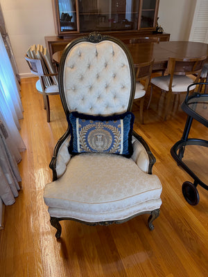 Vintage Tufted High-Back Chair