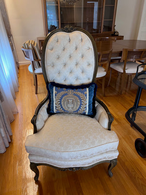 Vintage Tufted High-Back Chair