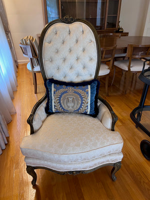 Vintage Tufted High-Back Chair