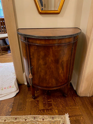 Theodore Alexander Burled Wood Demilune Cabinet # 1