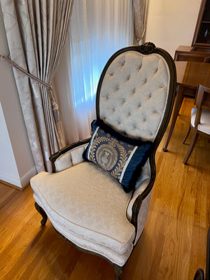 Vintage Tufted High-Back Chair