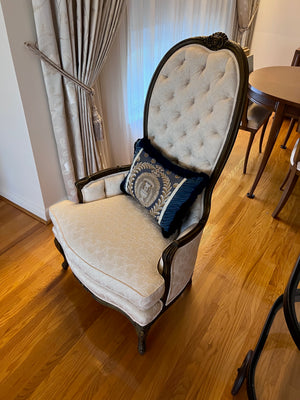 Vintage Tufted High-Back Chair