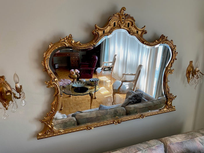 Large Ornate Curved Mirror
