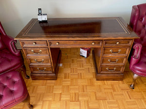 "Sligh" Leather Top Executive Desk