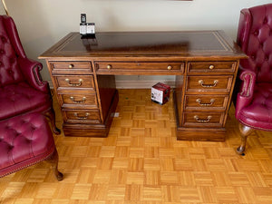 "Sligh" Leather Top Executive Desk