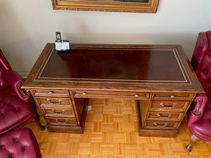 "Sligh" Leather Top Executive Desk