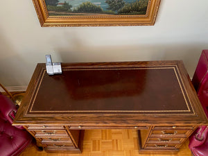 "Sligh" Leather Top Executive Desk