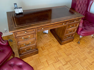 "Sligh" Leather Top Executive Desk