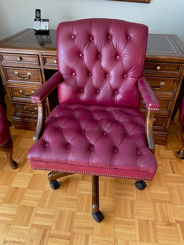 Red Leather Executive Desk Chair