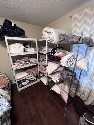 2 Plastic, 1 Metal Shelving Lot