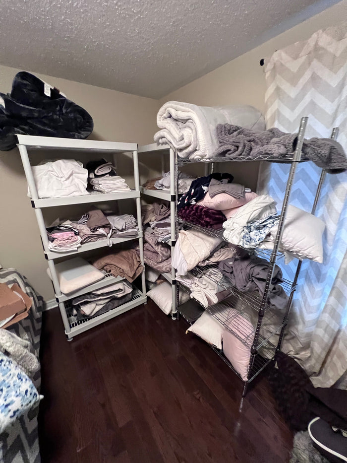 2 Plastic, 1 Metal Shelving Lot