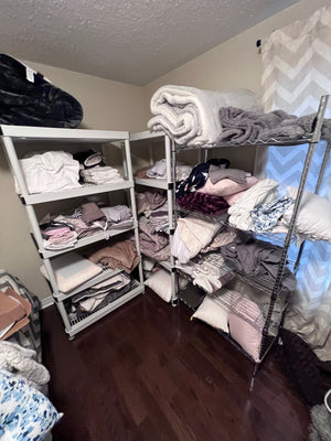 2 Plastic, 1 Metal Shelving Lot