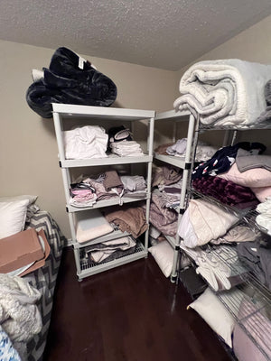 2 Plastic, 1 Metal Shelving Lot