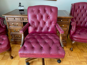 Red Leather Executive Desk Chair
