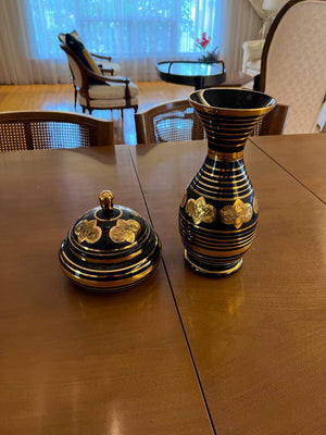 Made in Belgium, Gold & Black Glass Decor Lot